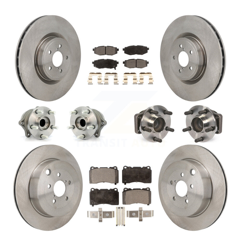 Front Rear Hub Bearing Brake Rotor Pads Kit (10Pc) For Subaru BRZ Base With Brembo Brakes KBB-130095