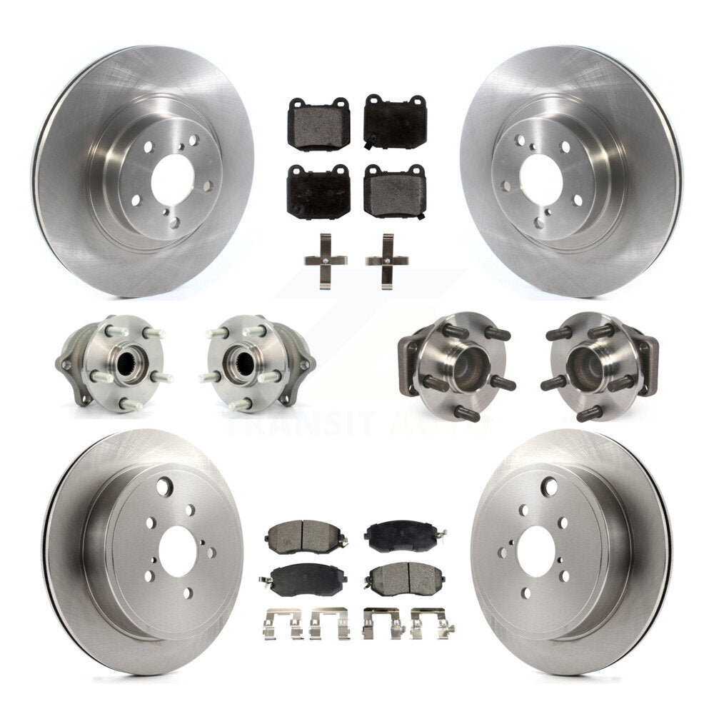 Front Rear Hub Bearing Brake Rotor Pad Kit (10Pc) For 17 Subaru BRZ Without Brembo Brakes KBB-130097