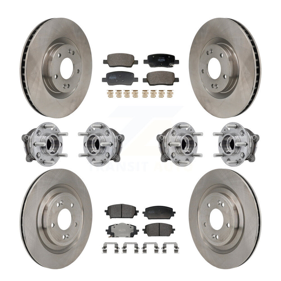 Front Rear Hub Bearing Disc Brake Rotor & Pad Kit (10Pc) For Hyundai Santa Fe Kia Sorento KBB-130101