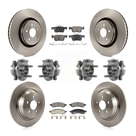 Front Rear Hub Bearing Disc Brake Rotor Pad Kit (10Pc) For 2022-2023 Lincoln Nautilus AWD KBB-130103