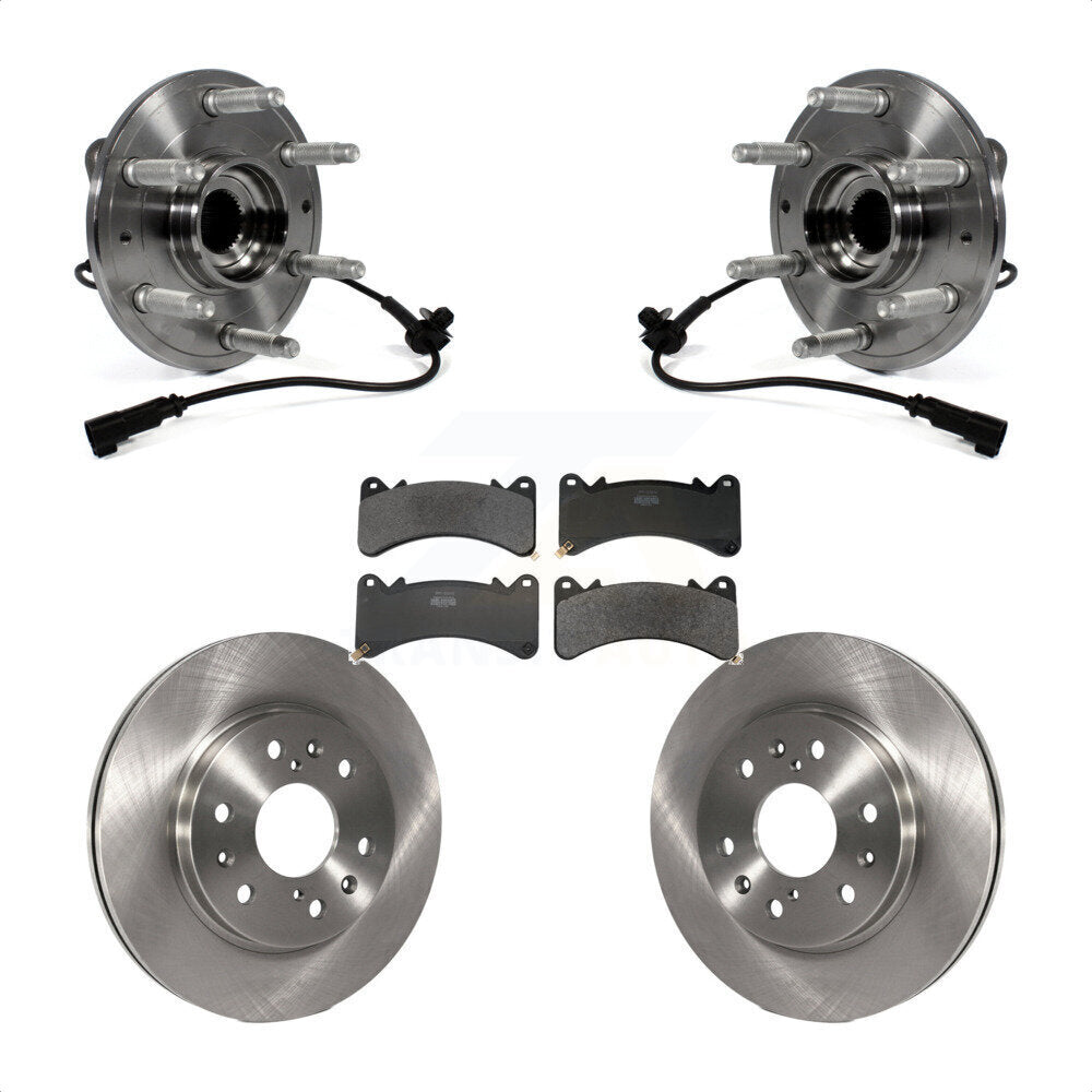 Front Hub Bearing Brake Rotor & Pads Kit For GMC Sierra 1500 Chevrolet Silverado Yukon XL KBB-130115