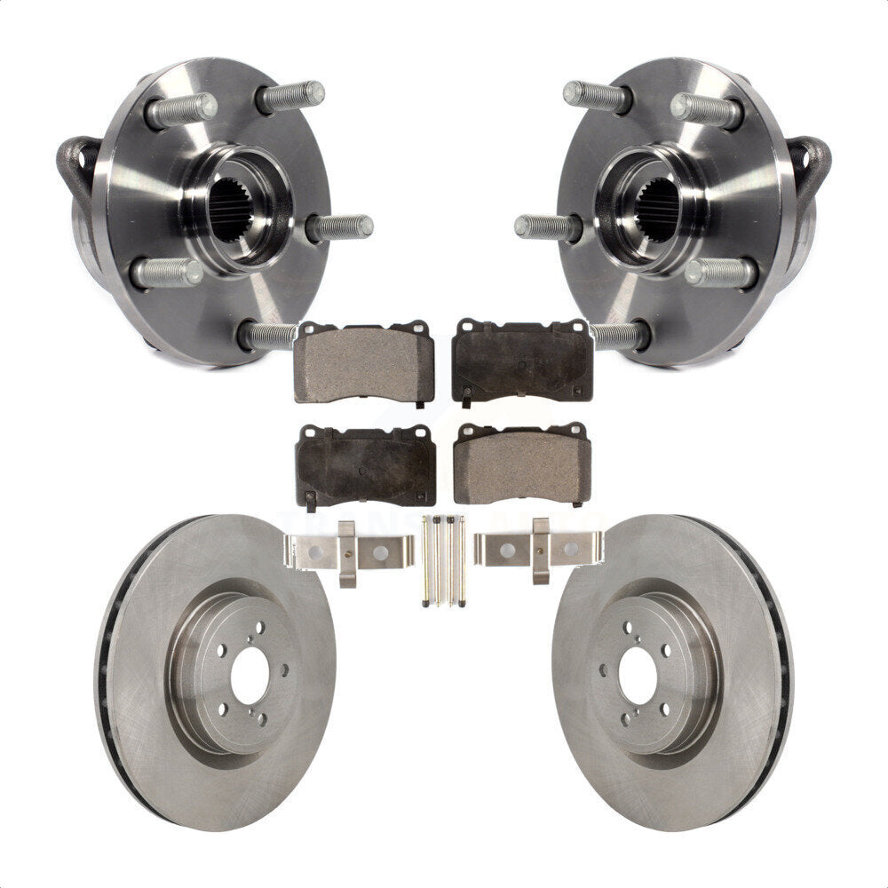 Front Hub Bearing Assembly Disc Brake Rotors And Pads Kit For 2004 Subaru Impreza WRX STI KBB-130116