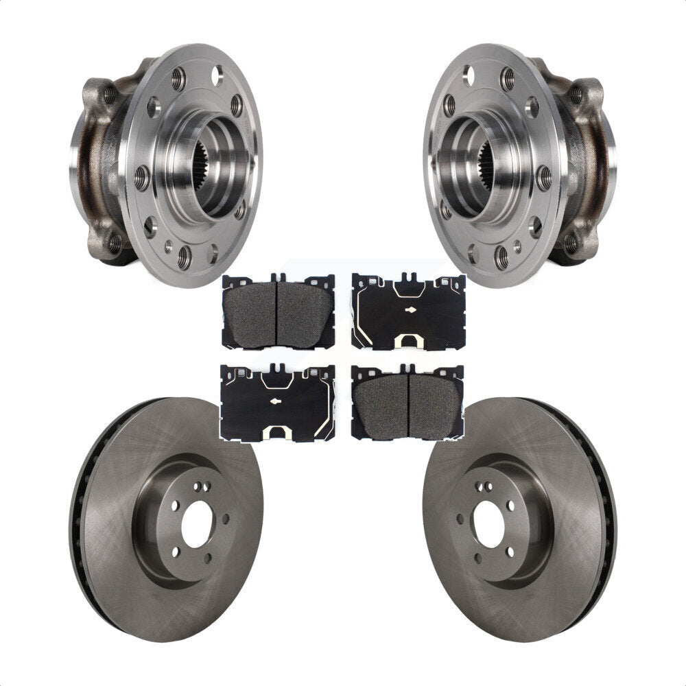 Front Hub Bearing Brake Rotor Pad Kit For Mercedes-Benz C43 AMG GLC43 E450 E400 E300 C450 KBB-130123