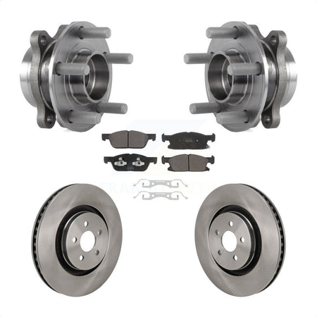Front Hub Bearing Brake Rotor Pads Kit For 20-24 Ford Edge 2.7L With Red Painted Calipers KBB-130125