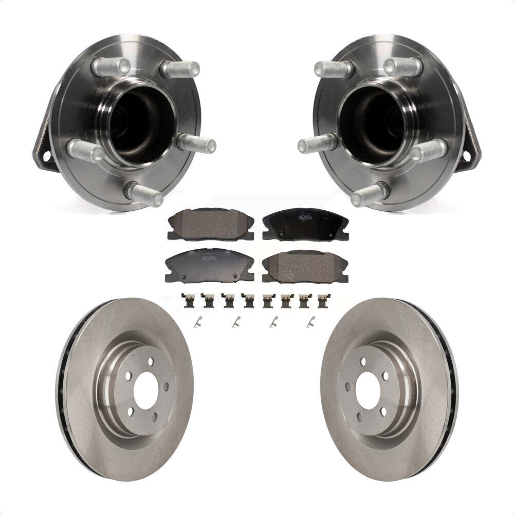 Front Hub Bearing Brake Rotor & Pad Kit For Dodge Charger With 370mm Diameter KBB-130134