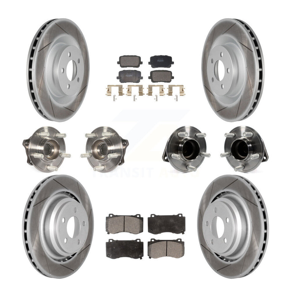 Front Rear Hub Bearings Coated Disc Brake Rotors And Pads Kit (10Pc) For Dodge Charger KBB-130146