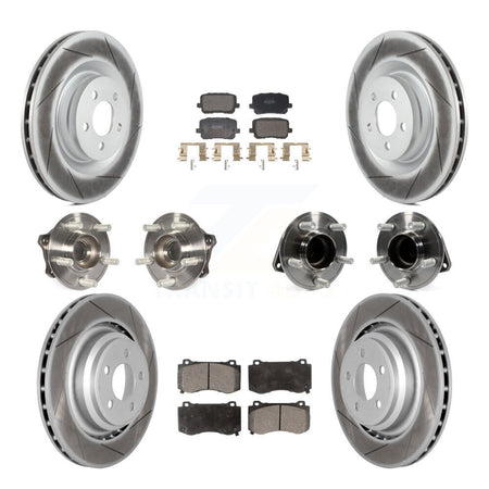 Front Rear Hub Bearings Coated Disc Brake Rotors And Pads Kit (10Pc) For Dodge Charger KBB-130147