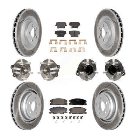 Front Rear Hub Bearings Coated Disc Brake Rotors And Pads Kit (10Pc) For Dodge Charger KBB-130148