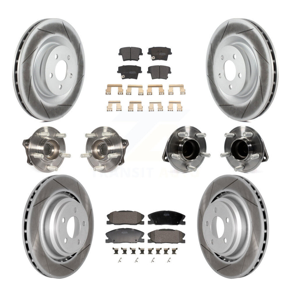 Front Rear Hub Bearings Coated Disc Brake Rotors And Pads Kit (10Pc) For Dodge Charger KBB-130149