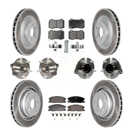Front Rear Hub Bearings Coated Disc Brake Rotors And Pads Kit (10Pc) For Dodge Charger KBB-130150