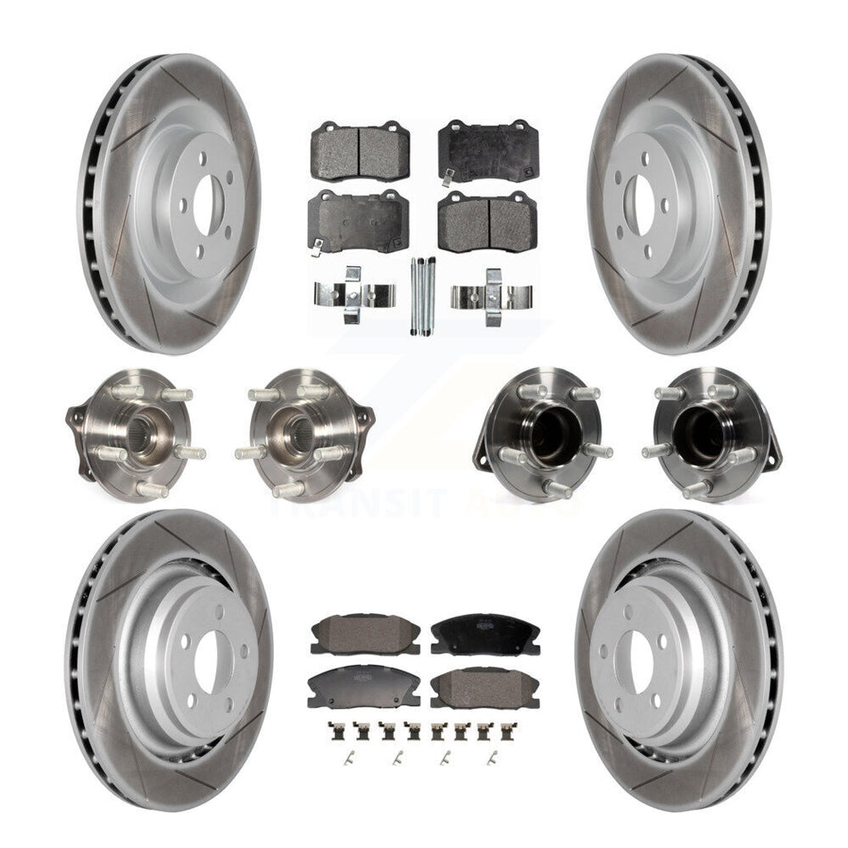 Front Rear Hub Bearings Coated Disc Brake Rotors And Pads Kit (10Pc) For Dodge Charger KBB-130150