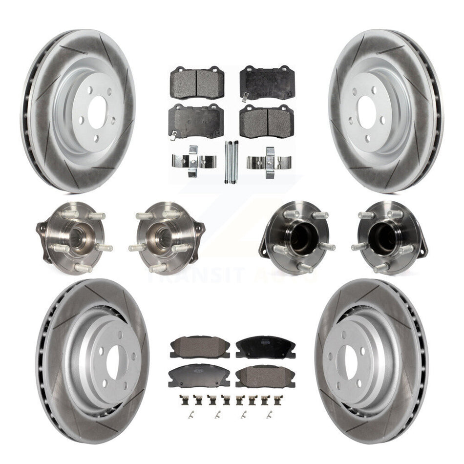 Front Rear Hub Bearings Coated Disc Brake Rotors And Pads Kit (10Pc) For Dodge Charger KBB-130151