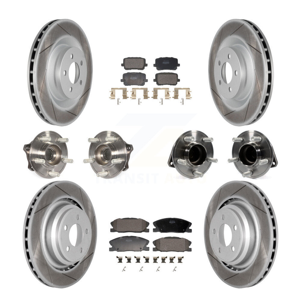 Front Rear Hub Bearings Coated Disc Brake Rotors And Pads Kit (10Pc) For Dodge Charger KBB-130152