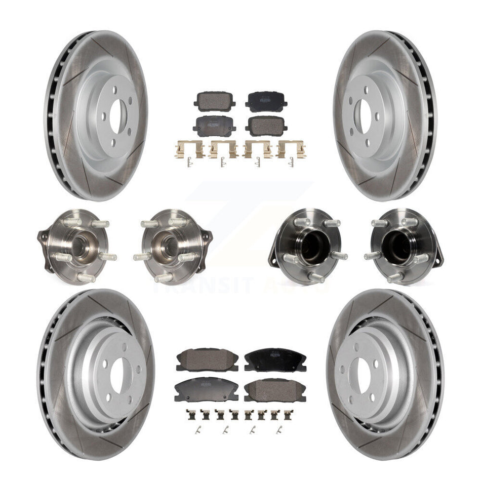 Front Rear Hub Bearings Coated Disc Brake Rotors And Pads Kit (10Pc) For Dodge Charger KBB-130152