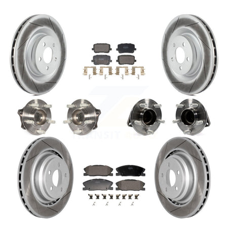Front Rear Hub Bearings Coated Disc Brake Rotors And Pads Kit (10Pc) For Dodge Charger KBB-130153