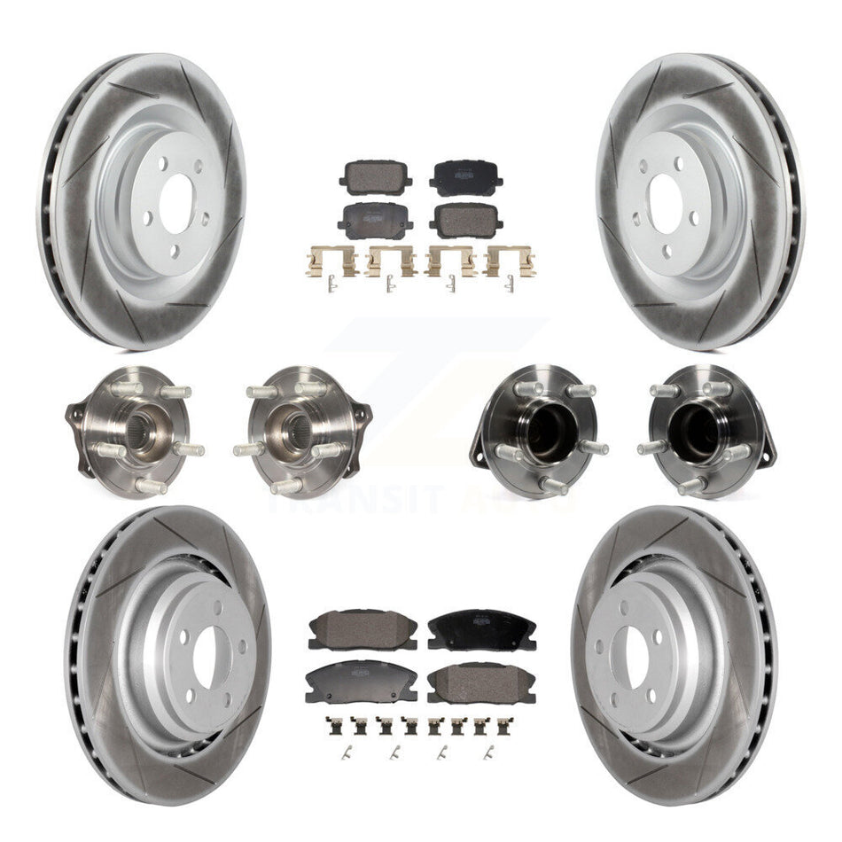 Front Rear Hub Bearings Coated Disc Brake Rotors And Pads Kit (10Pc) For Dodge Charger KBB-130153