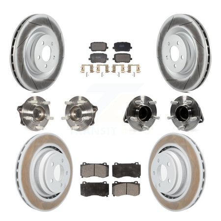 Front Rear Hub Bearings Coated Disc Brake Rotors And Pads Kit (10Pc) For Dodge Charger KBB-130155