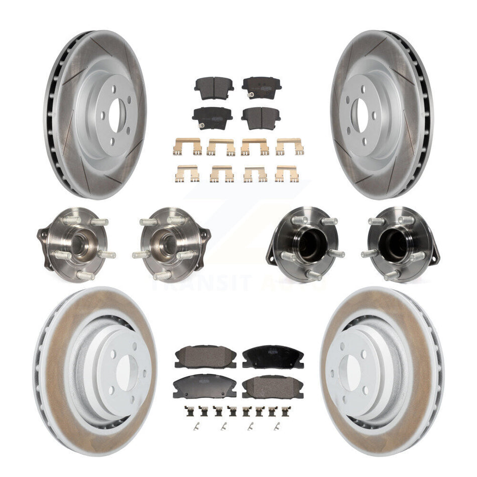 Front Rear Hub Bearings Coated Disc Brake Rotors And Pads Kit (10Pc) For Dodge Charger KBB-130156