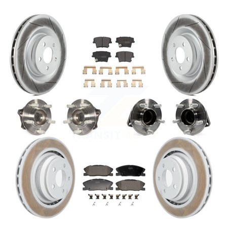 Front Rear Hub Bearings Coated Disc Brake Rotors And Pads Kit (10Pc) For Dodge Charger KBB-130157