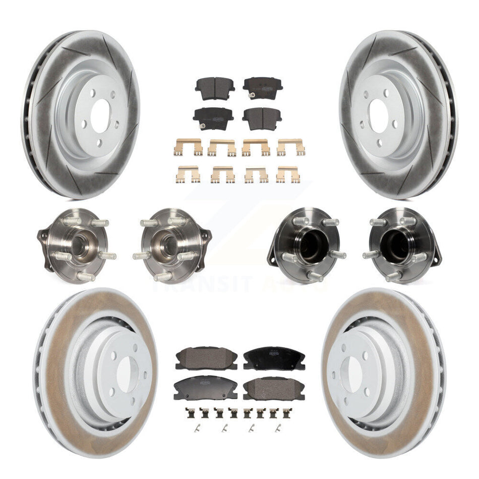 Front Rear Hub Bearings Coated Disc Brake Rotors And Pads Kit (10Pc) For Dodge Charger KBB-130157