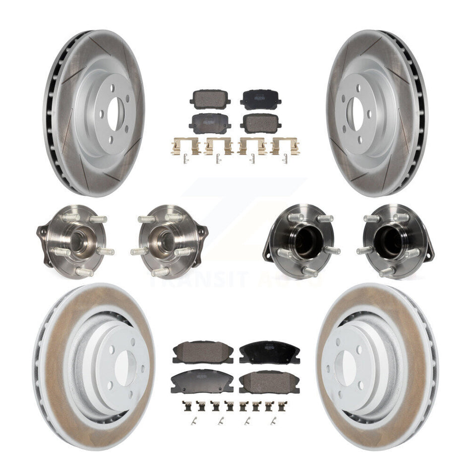 Front Rear Hub Bearings Coated Disc Brake Rotors And Pads Kit (10Pc) For Dodge Charger KBB-130160