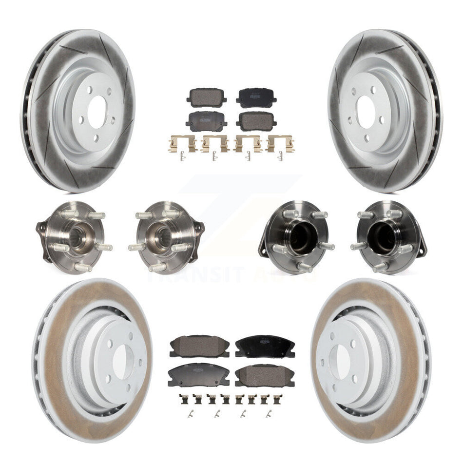 Front Rear Hub Bearings Coated Disc Brake Rotors And Pads Kit (10Pc) For Dodge Charger KBB-130161