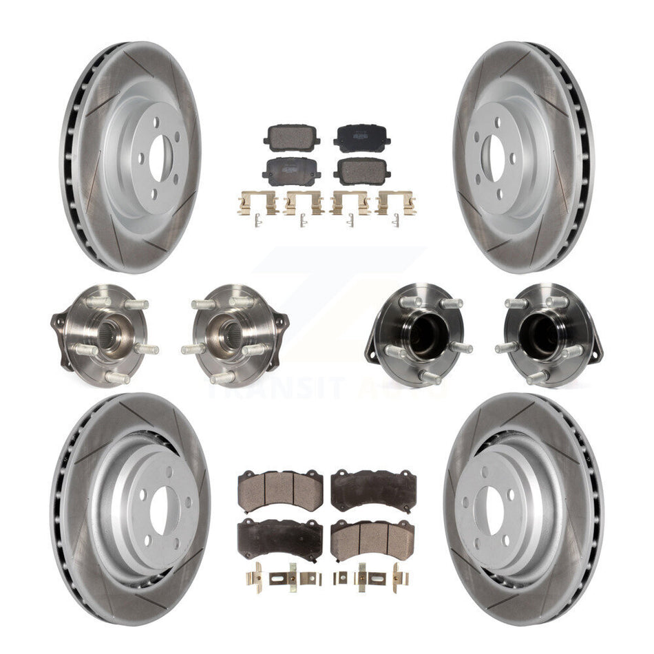 Front Rear Hub Bearings Coated Disc Brake Rotors And Pads Kit (10Pc) For Dodge Charger KBB-130162