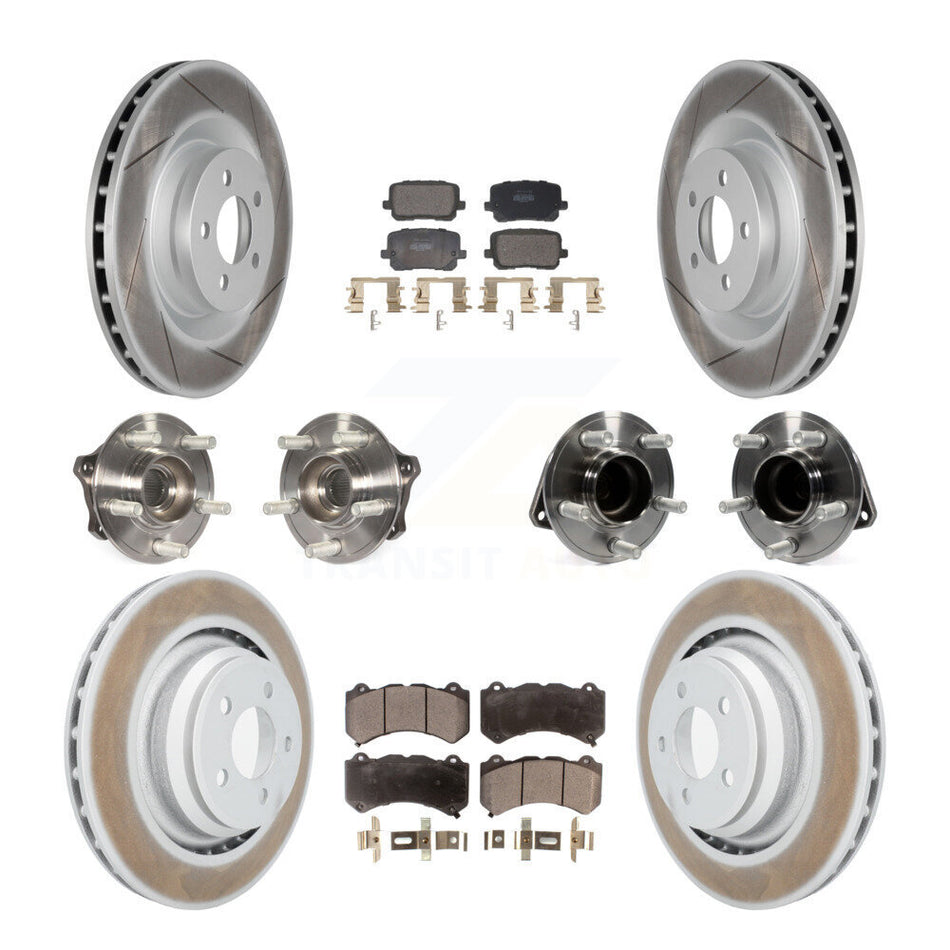 Front Rear Hub Bearings Coated Disc Brake Rotors And Pads Kit (10Pc) For Dodge Charger KBB-130164