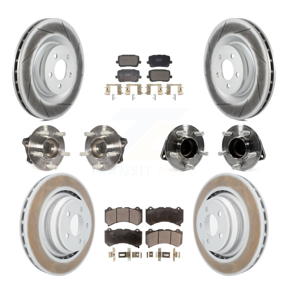 Front Rear Hub Bearings Coated Disc Brake Rotors And Pads Kit (10Pc) For Dodge Charger KBB-130165