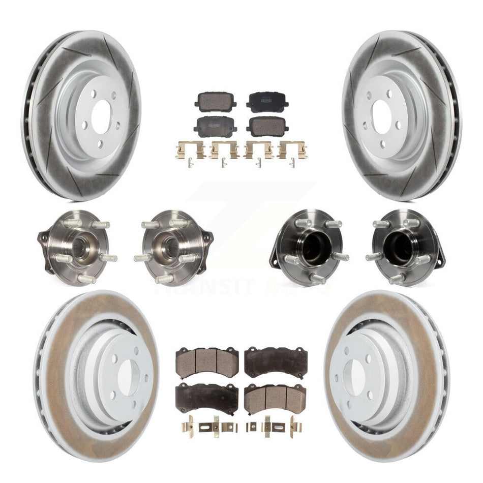 Front Rear Hub Bearings Coated Disc Brake Rotors And Pads Kit (10Pc) For Dodge Charger KBB-130165