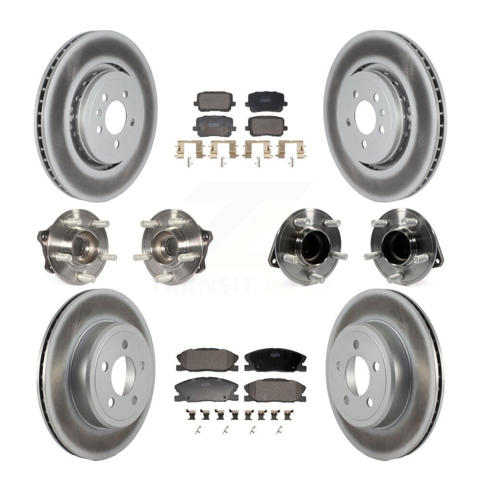 Front Rear Hub Bearing Coated Brake Rotor Pads Kit (10Pc) For Dodge Charger RWD with 5.7L KBB-130168