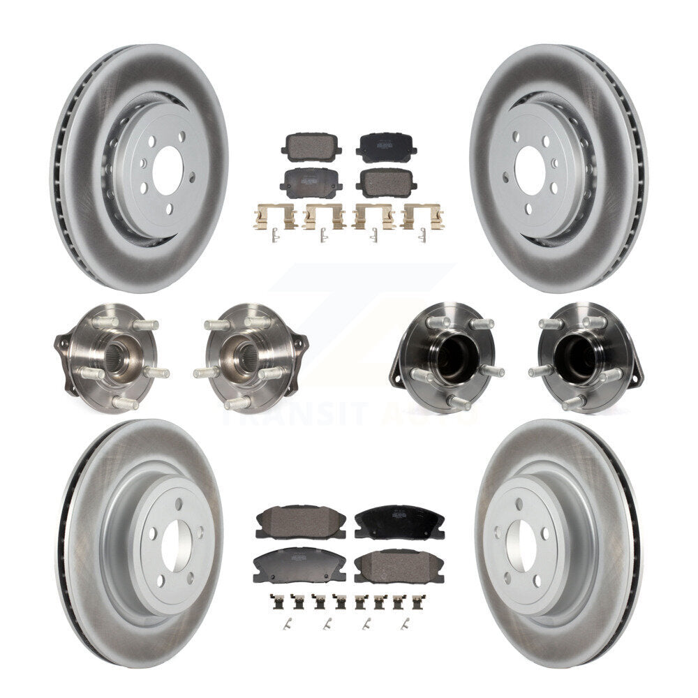 Front Rear Hub Bearing Coat Brake Rotor Pad Kit (10Pc) For Dodge Charger Pursuit with RWD KBB-130171