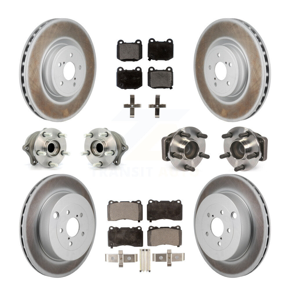 Front Rear Hub Bearing Coated Disc Brake Rotor & Pads Kit (10Pc) For Subaru BRZ Toyota 86 KBB-130178
