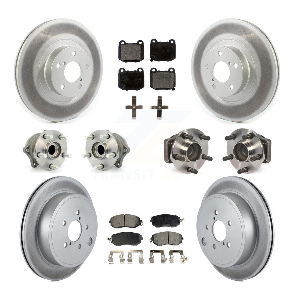 Front Rear Hub Bearing Coat Brake Rotor Pads Kit (10Pc) For 17 Subaru BRZ Limited/Premium KBB-130179