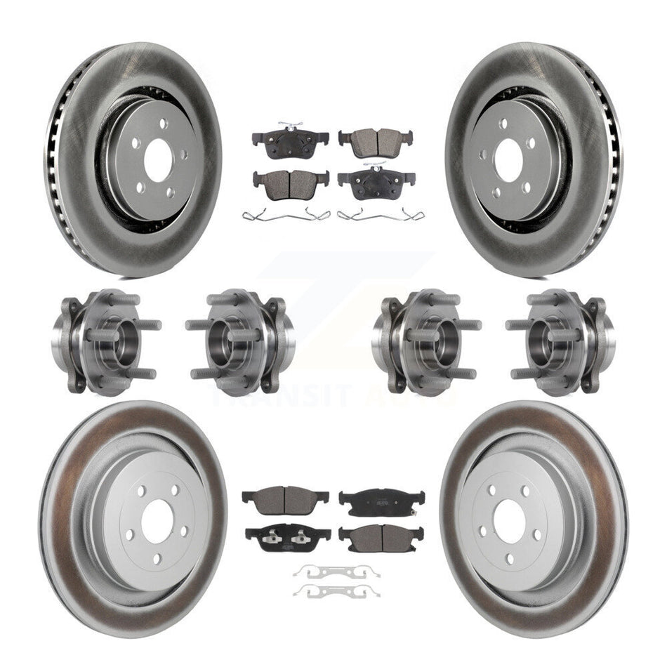 Front Rear Hub Bearing Coat Brake Rotor Pad Kit (10Pc) For 2019-2023 Lincoln Nautilus AWD KBB-130185