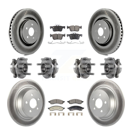 Front Rear Hub Bearing Coat Brake Rotor Pad Kit (10Pc) For 2022-2023 Lincoln Nautilus AWD KBB-130187