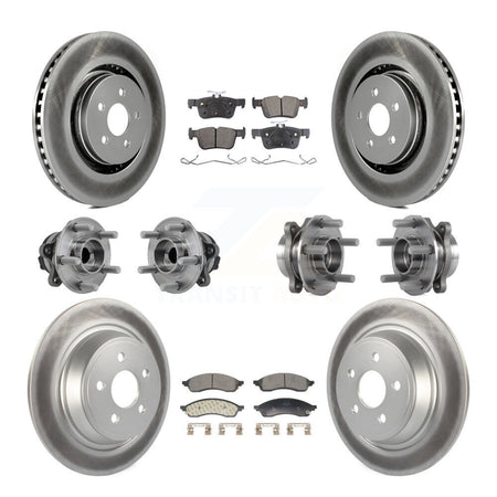 Front Rear Hub Bearing Coat Brake Rotor Pad Kit (10Pc) For 2022-2023 Lincoln Nautilus FWD KBB-130188