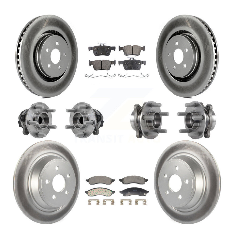 Front Rear Hub Bearing Coat Brake Rotor Pad Kit (10Pc) For 2022-2023 Lincoln Nautilus FWD KBB-130188