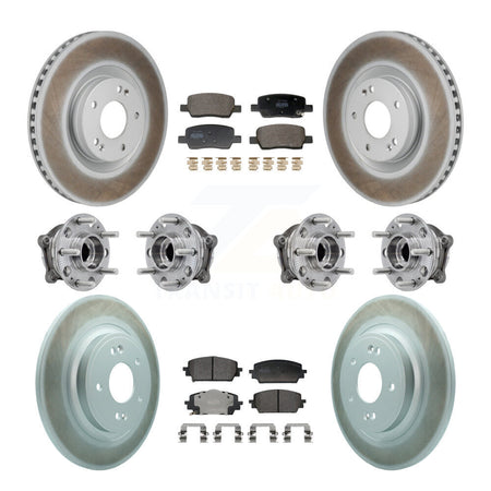 Front Rear Hub Bearing Coated Brake Rotor Pad Kit (10Pc) For Hyundai Santa Fe Kia Sorento KBB-130208