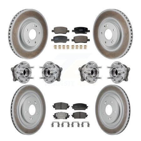 Front Rear Hub Bearing Coated Brake Rotor Pad Kit (10Pc) For Hyundai Santa Fe Kia Sorento KBB-130209