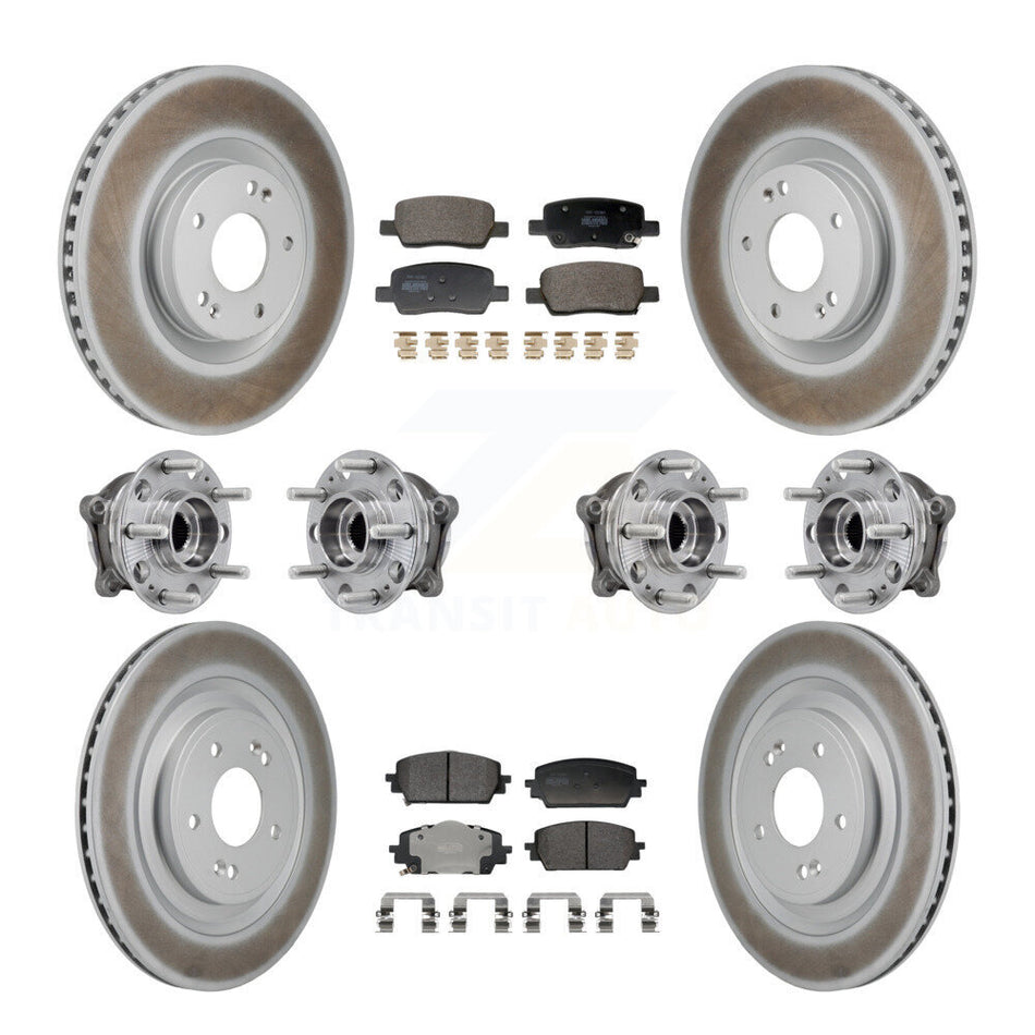 Front Rear Hub Bearing Coated Brake Rotor Pad Kit (10Pc) For Hyundai Santa Fe Kia Sorento KBB-130209