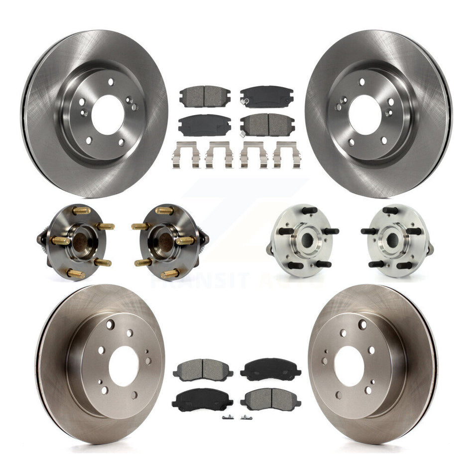 Front Rear Hub Bearing Disc Brake Rotor And Pads Kit (10Pc) For Mitsubishi Eclipse Galant KBB-130211