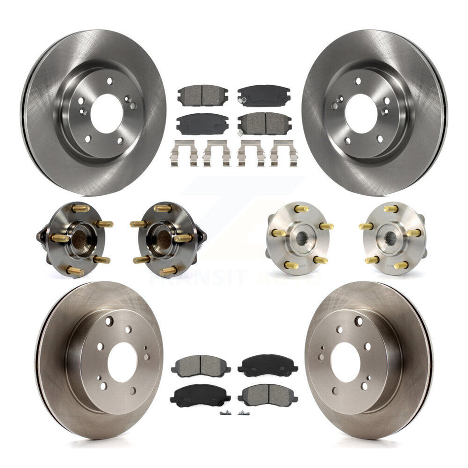 Front Rear Hub Bearing Brake Rotor Pad Kit (10Pc) For Mitsubishi Eclipse 3.8L To 10 31 05 KBB-130212
