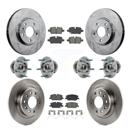 Front Rear Hub Bearing Brake Rotor & Pad Kit (10Pc) For Chevrolet Equinox GMC Terrain 4WD KBB-130216