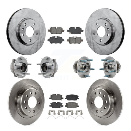 Front Rear Hub Bearing Brake Rotor & Pad Kit (10Pc) For Chevrolet Equinox GMC Terrain FWD KBB-130217