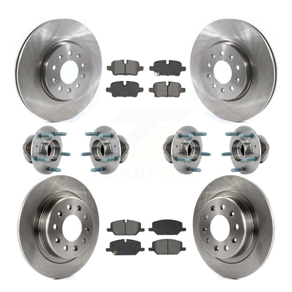 Front Rear Hub Bearing Brake Rotor & Pad Kit (10Pc) For Chevrolet Equinox GMC Terrain 4WD KBB-130218