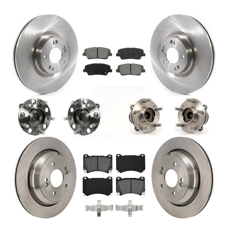 Front Rear Hub Bearings Disc Brake Rotors And Pads Kit (10Pc) For 2011 Hyundai Equus KBB-130220