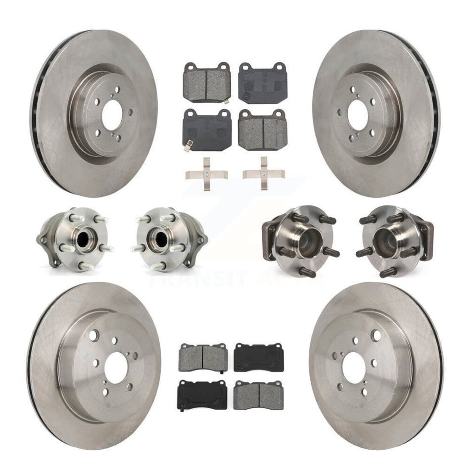 Front Rear Hub Bearings Disc Brake Rotors And Pads Kit (10Pc) For Subaru BRZ Toyota 86 KBB-130222