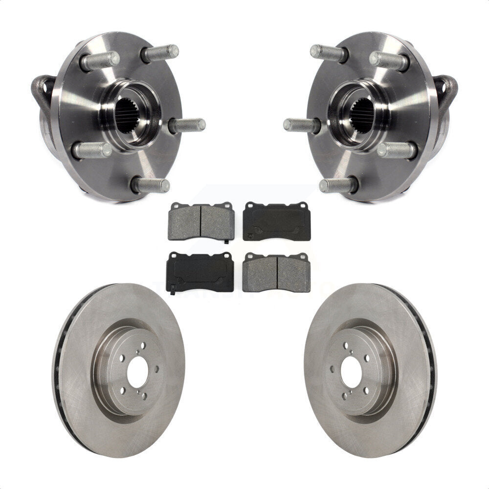 Front Hub Bearing Assembly Disc Brake Rotors And Pads Kit For 2004 Subaru Impreza WRX STI KBB-130233