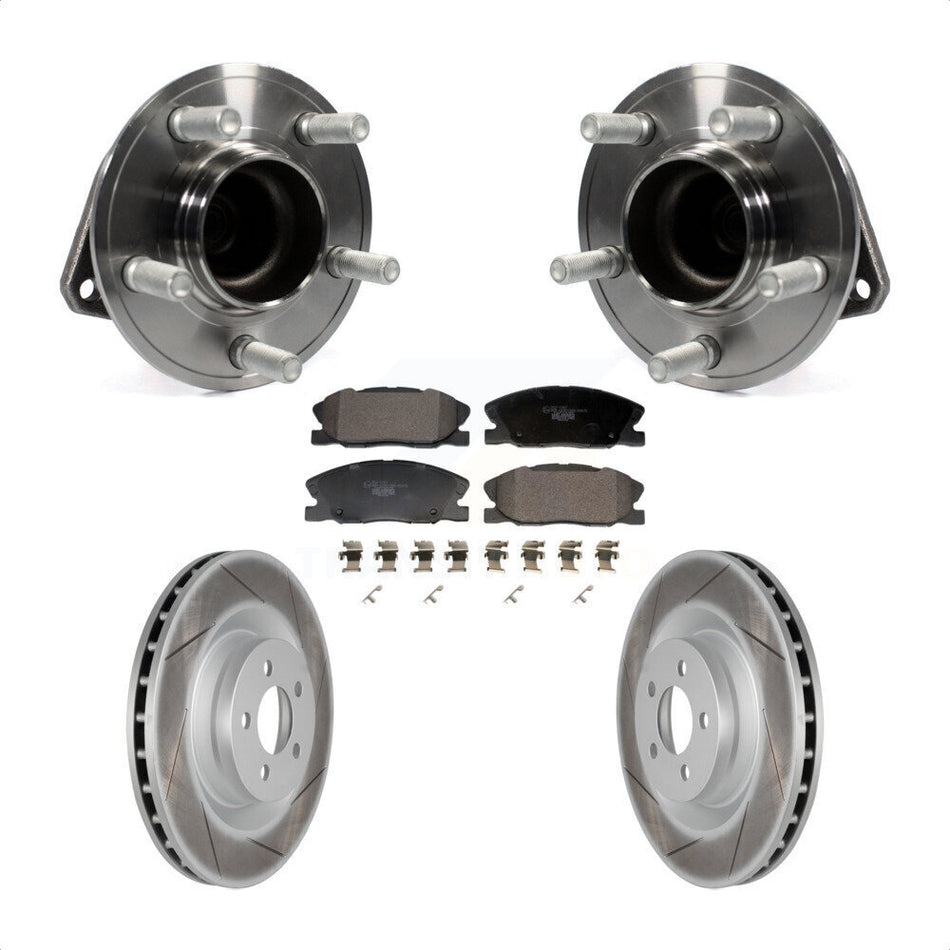 Front Hub Bearing Assembly Coated Disc Brake Rotor And Ceramic Pads Kit For Dodge Charger KBB-130246